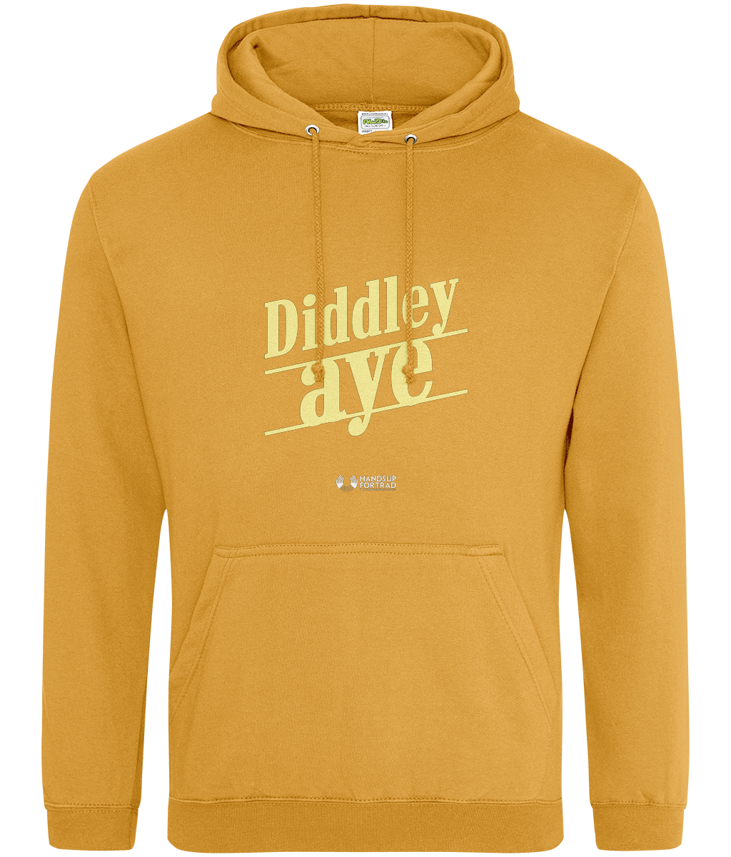 Diddley Aye cream logo hoodie